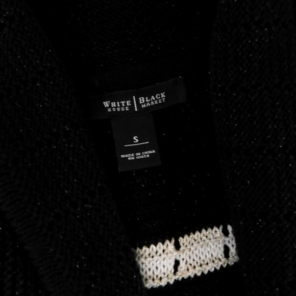 WHBM Striped Shawl Cardigan Sweater Metallic White House Black Market Small - Picture 8 of 10